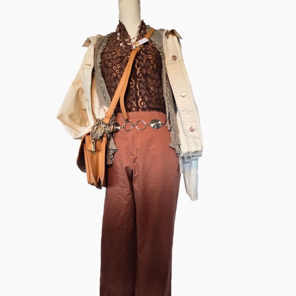 Wide Leg Brown Pants, Size 2, New With Tags